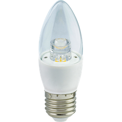 Лампа светодиодная Ecola candle   LED Premium  6,0W 220V E27 4000K прозрачная свеча с линзой (композит) 105x35 C7QV60ELC - фото 4908